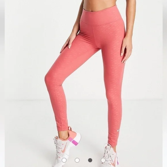 NIKE ICONIC CLASH ALL OVER LEGGINGS RARE NWT sold out pink 7/8 leggings - Picture 2 of 8
